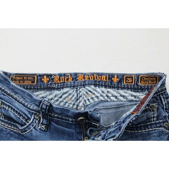 Rock Revival Charlotte Jeans Women's 26x30 Easy Boot Bling Rhinestone pockets - Picture 7 of 12